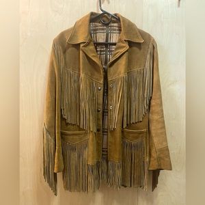 Vintage genuine leather fringe jacket